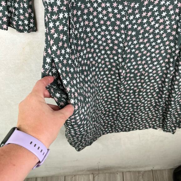 Boden Women's Green Floral Printed Hyacinth Knee Length Relaxed Fit Dress 8R - Picture 3 of 9